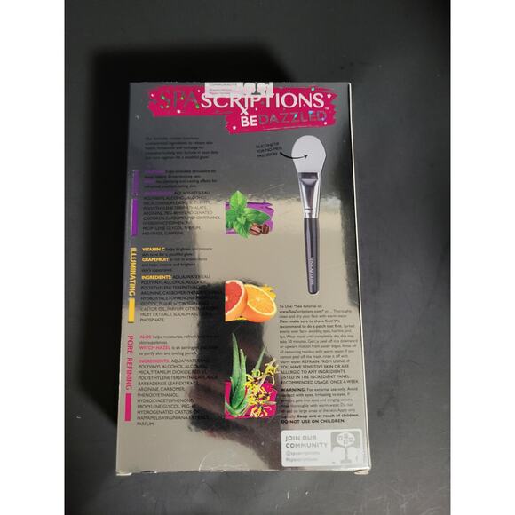 NIB Spascriptons Bedazzled Glitter Peel Off Facial Masks Self Care Set of 3 - Picture 2 of 7